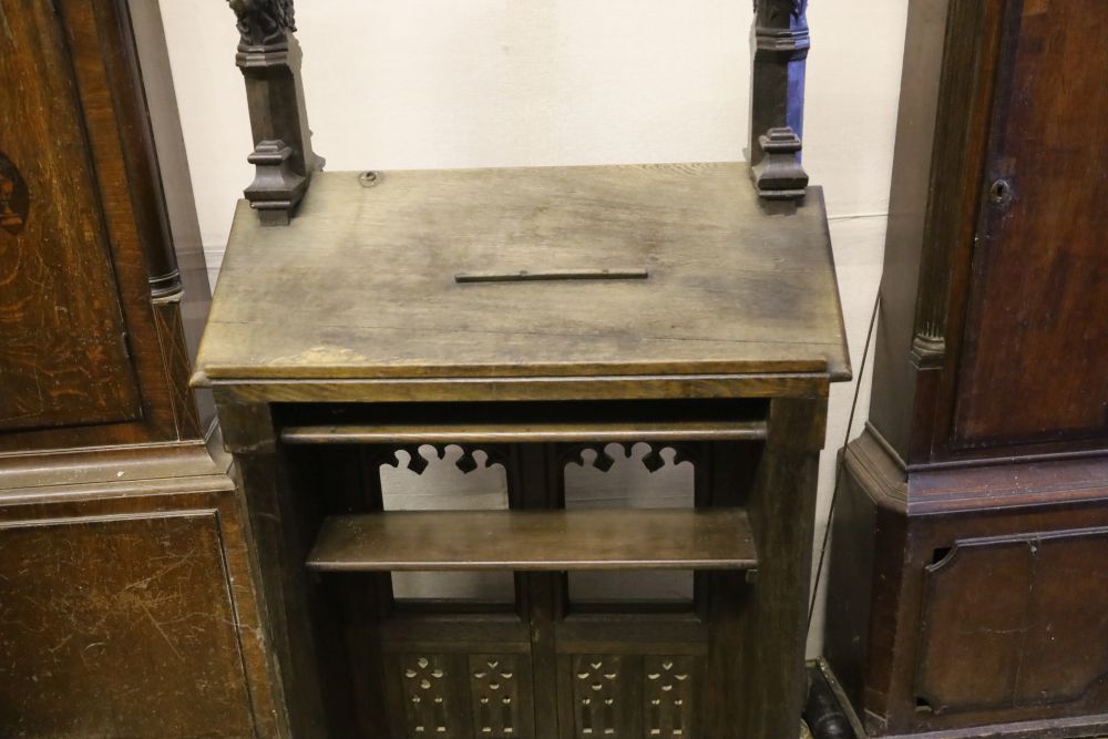 A Gothic oak lecturn, c.1860, W.75cm, D.36cm, H.148cm